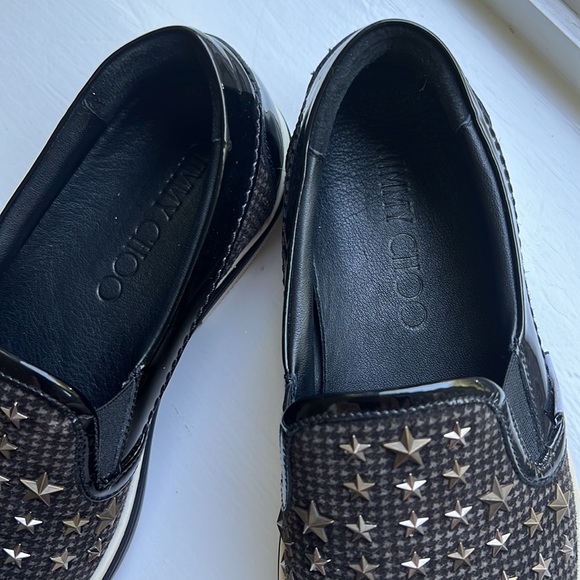 Jimmy Choo | Star Suede Studded Leather Logo Loafers & Slip-ons - Picture 2 of 7